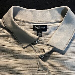 Van Heusen Gray Striped Casual Button Down Shirt
